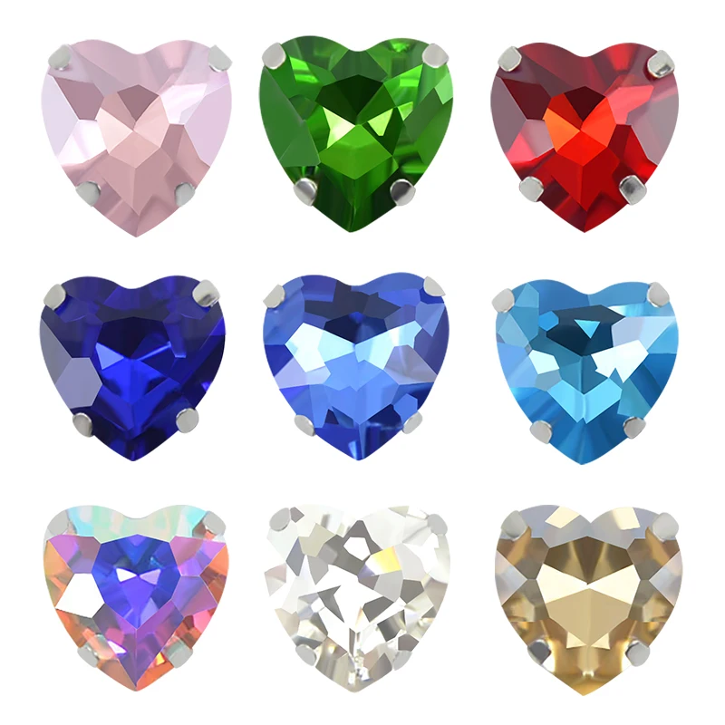 20/50pcs Heart Shape Sew On Rhinestones Crystal Glass With Silver Claw Sew on Stone for Jewelry Making DIY Clothing Accessories
20/50pcs Heart Shape Sew On Rhinestones Crystal Glass With Silver Claw Sew on Stone for Jewelry Making DIY Clothing Accessories