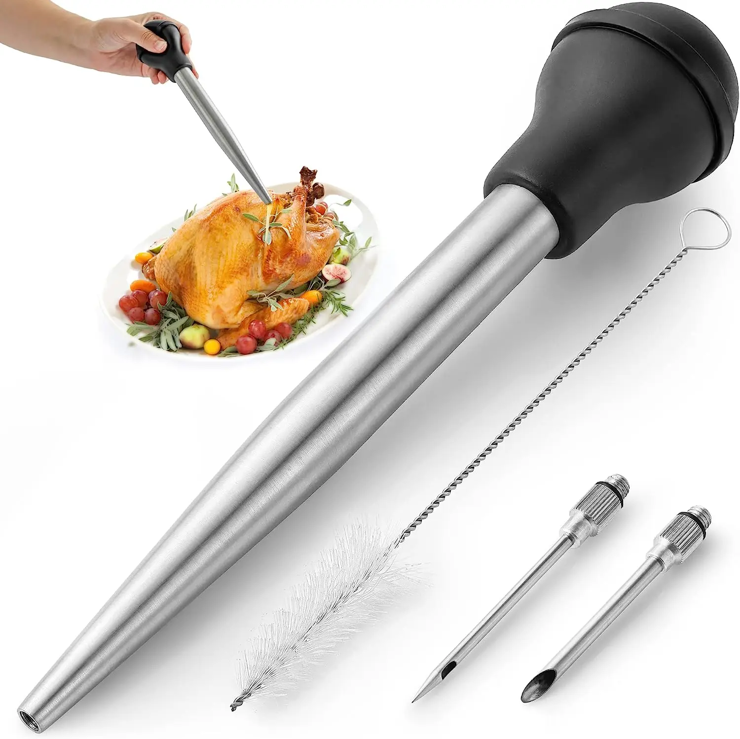 4pcs/set Turkey Baster Angle Needle Precision Needle Cleaning Brush Stainless Steel Kitchen Cooking Supplies BBQ & Picnic Tools
4pcs/set Turkey Baster Angle Needle Precision Needle Cleaning Brush Stainless Steel Kitchen Cooking Supplies BBQ & Picnic Tools