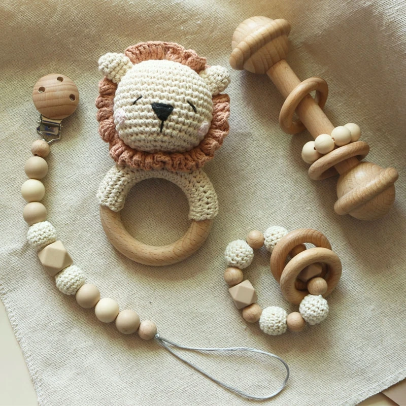 3 Pcs/Set Baby Pacifier Chain Clip Nipple Holder Wooden Bracelet Crochet Lion Music Teething Toy Rattle Drop Shipping
3 Pcs/Set Baby Pacifier Chain Clip Nipple Holder Wooden Bracelet Crochet Lion Music Teething Toy Rattle Drop Shipping