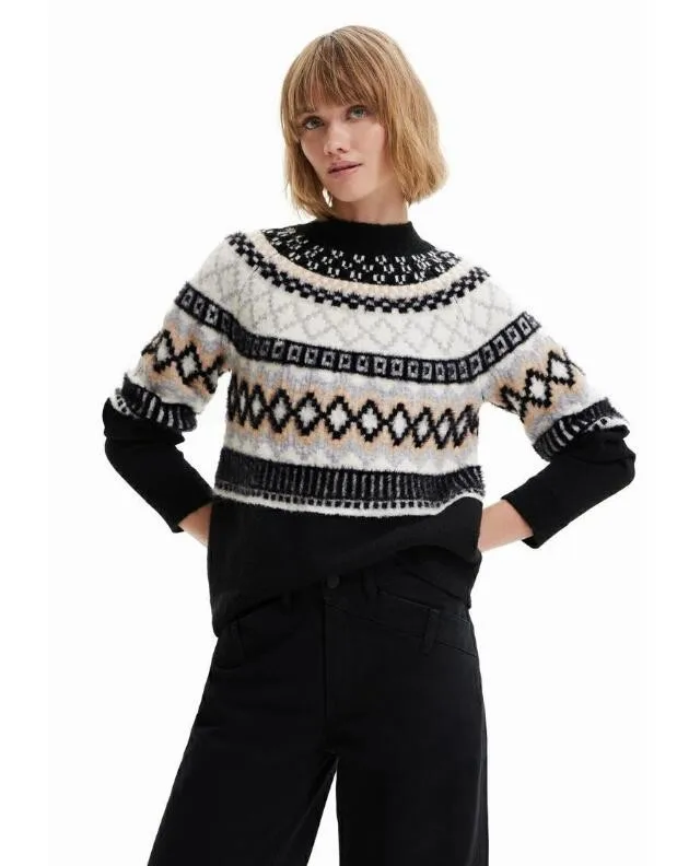 Spanish Winter 2022 women's dress vintage jacquard pattern half high neck long sleeves
Spanish Winter 2022 women's dress vintage jacquard pattern half high neck long sleeves