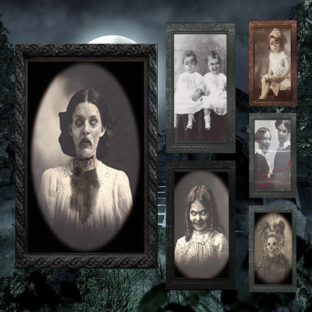 Halloween 3D Ghost Photo Frame 3D Change Face Expression Moving Ghost Portrait Photo Frame Halloween Party Decoration Props
Halloween 3D Ghost Photo Frame 3D Change Face Expression Moving Ghost Portrait Photo Frame Halloween Party Decoration Props