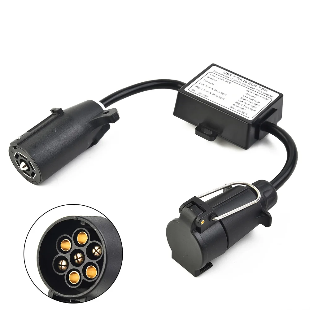 USA To EU Trailer Light Converter US 7-Way Blade Socket To EU 7-Pin Round Plug Replacement Trailer Connector Round Plug Accessor
USA To EU Trailer Light Converter US 7-Way Blade Socket To EU 7-Pin Round Plug Replacement Trailer Connector Round Plug Accessor