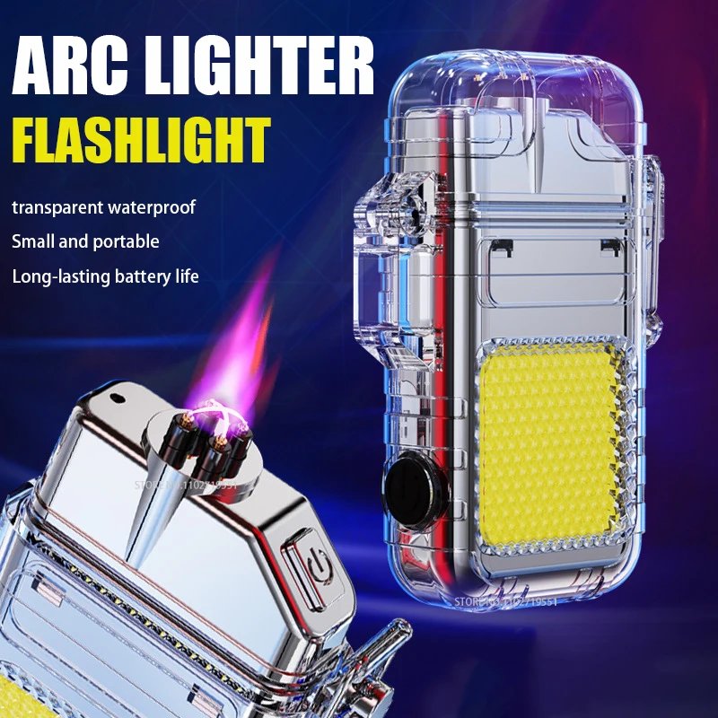 

Мини-фонарик, зажигалка с зарядкой от USB, водонепроницаемая и ветрозащитная зажигалка, электрическая зажигалка с двойной дугой, уличное освещение