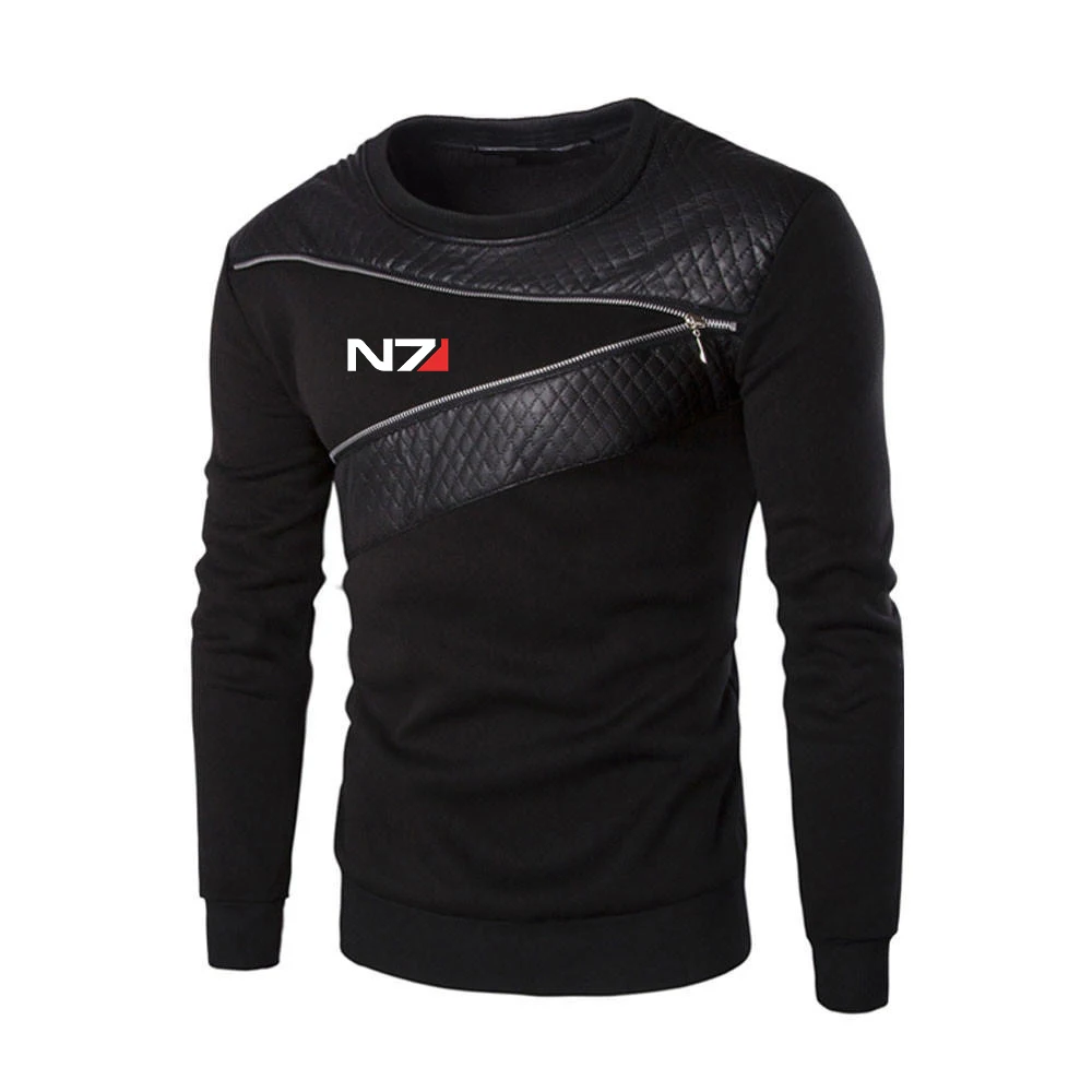 

2022 Mass Effect N7 Man Cotton Pullover Sweater Solid Color Long Sleeve Autumn Elegant Handsome Slim Comfortable Tops