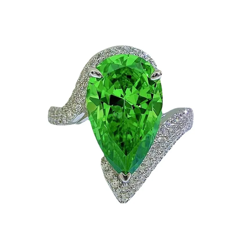 SpringLady 925 Sterling Silver Water Drop Paparacha Shafry Green Paraiba High Carbon Diamond Rings For Women Party Fine Jewelry
SpringLady 925 Sterling Silver Water Drop Paparacha Shafry Green Paraiba High Carbon Diamond Rings For Women Party Fine Jewelry