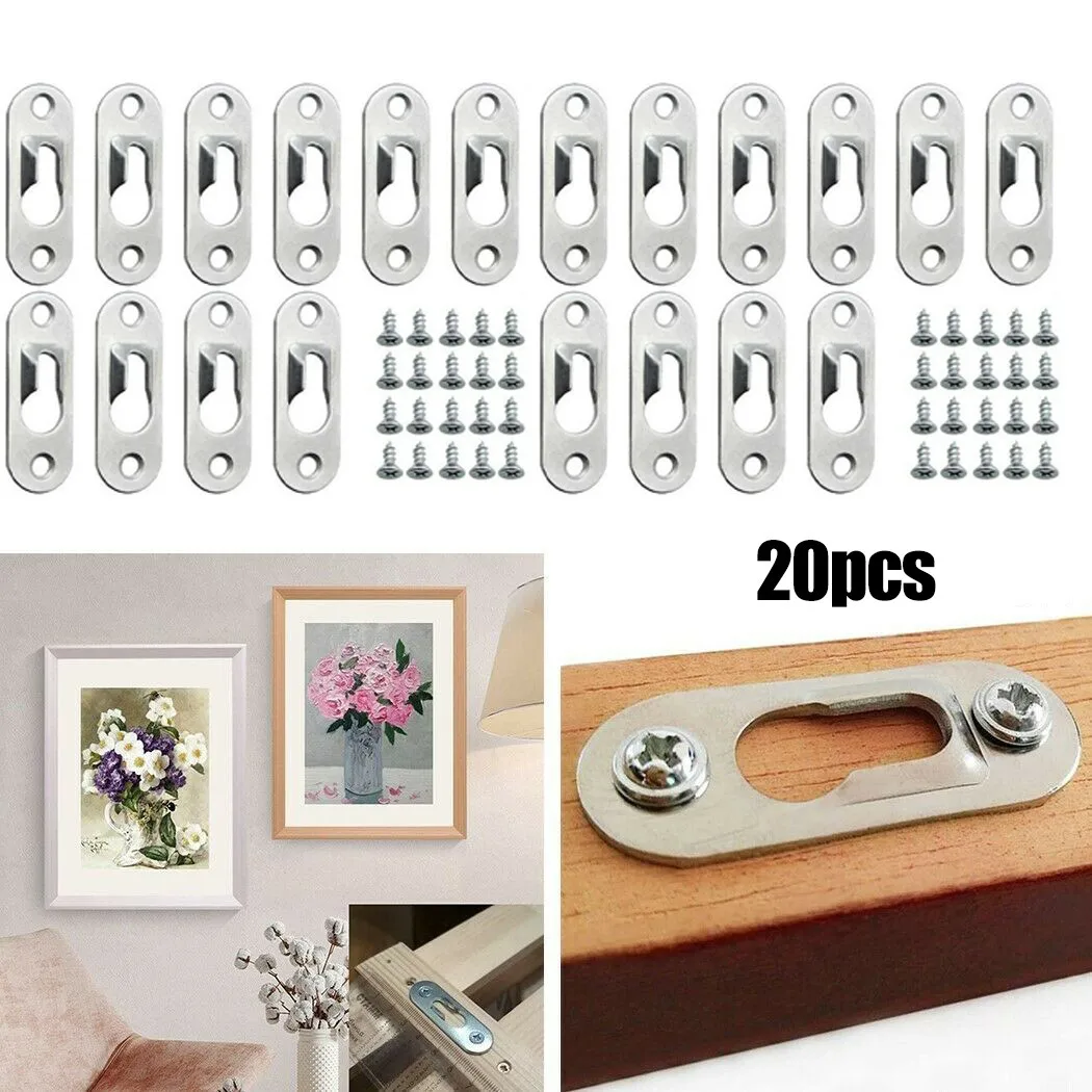 20Pcs 43mm X 16mm Picture Hanger Metal Keyhole Hanger Fasteners For Picture Photo Frame Furnniture Cabinet Accessory Screw
20Pcs 43mm X 16mm Picture Hanger Metal Keyhole Hanger Fasteners For Picture Photo Frame Furnniture Cabinet Accessory Screw
