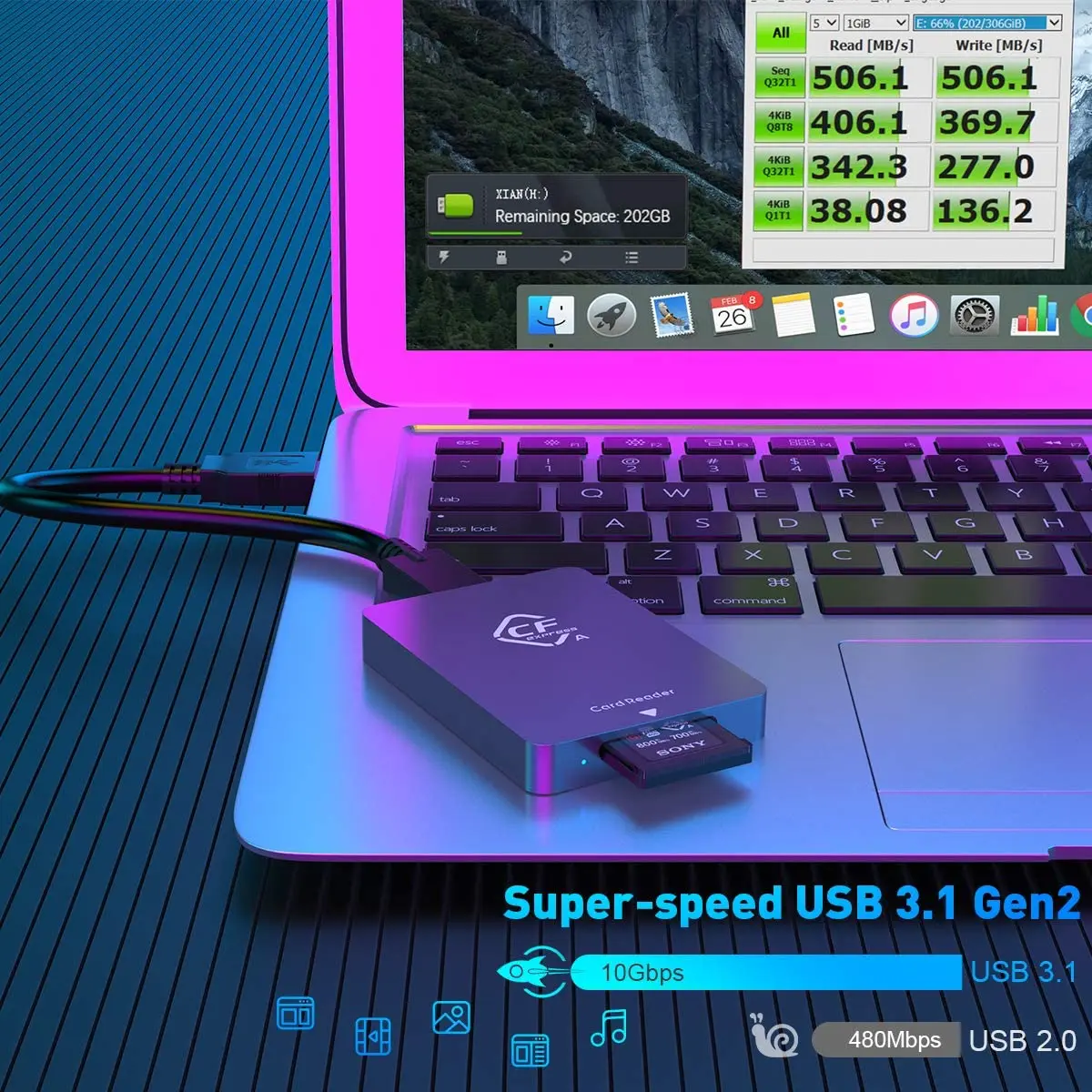 Card Reader Type A USB 3.1 Gen2 10Gbps Memory Card Adapter Portable Aluminum CFexpress Type A Reader Support Windows/Mac OS/Linu
Card Reader Type A USB 3.1 Gen2 10Gbps Memory Card Adapter Portable Aluminum CFexpress Type A Reader Support Windows/Mac OS/Linu
