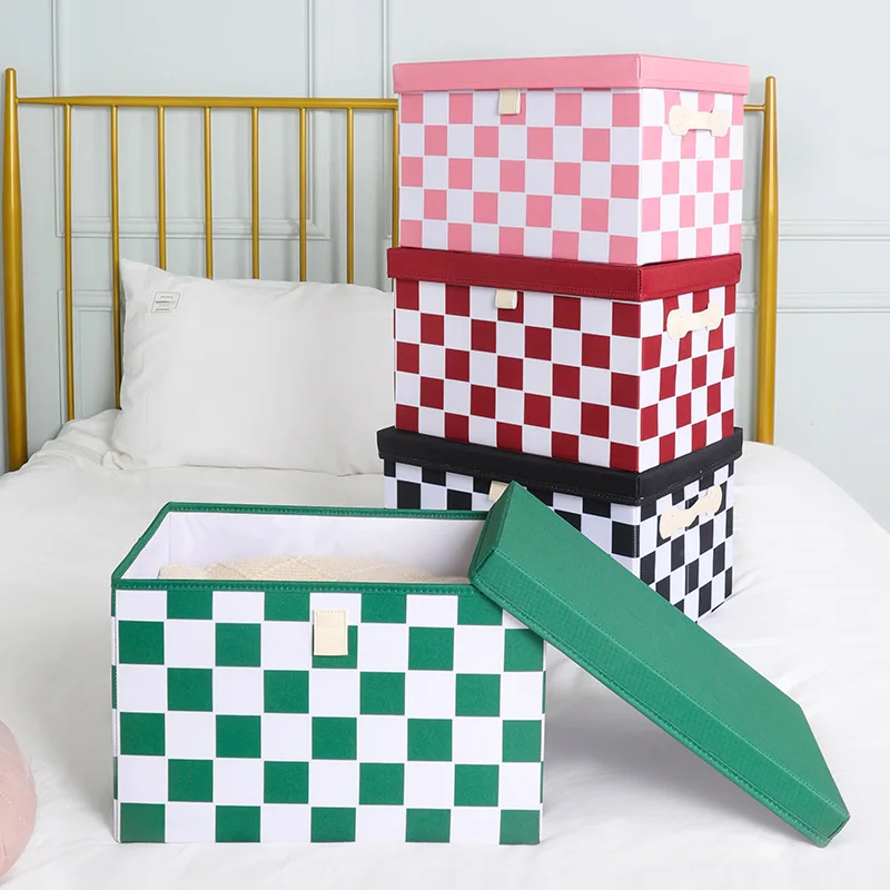 New Model of simple checkerboard storage box oversized clothing toys finishing box, clothing toys storage box wholesale
New Model of simple checkerboard storage box oversized clothing toys finishing box, clothing toys storage box wholesale