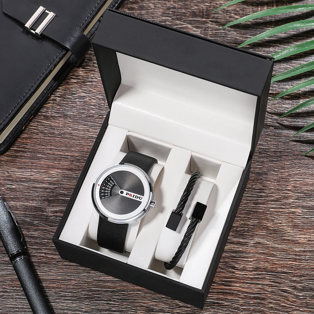 2Pcs/Set Fashion Mens Watches Gift Box Set Paidu Brand Leather Wristwatches for Man with Bracelet Titanium Waterpoof PC21 Watch
2Pcs/Set Fashion Mens Watches Gift Box Set Paidu Brand Leather Wristwatches for Man with Bracelet Titanium Waterpoof PC21 Watch