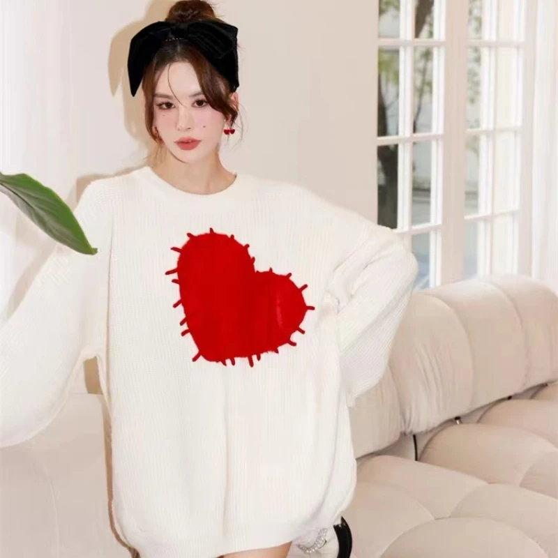 Heart-shaped Women's Pullovers Winter 2022 Cashmere Sweaters Fashion Korean Long Sleeve Loose Fit Jumpers O-Neck Clothing
Heart-shaped Women's Pullovers Winter 2022 Cashmere Sweaters Fashion Korean Long Sleeve Loose Fit Jumpers O-Neck Clothing