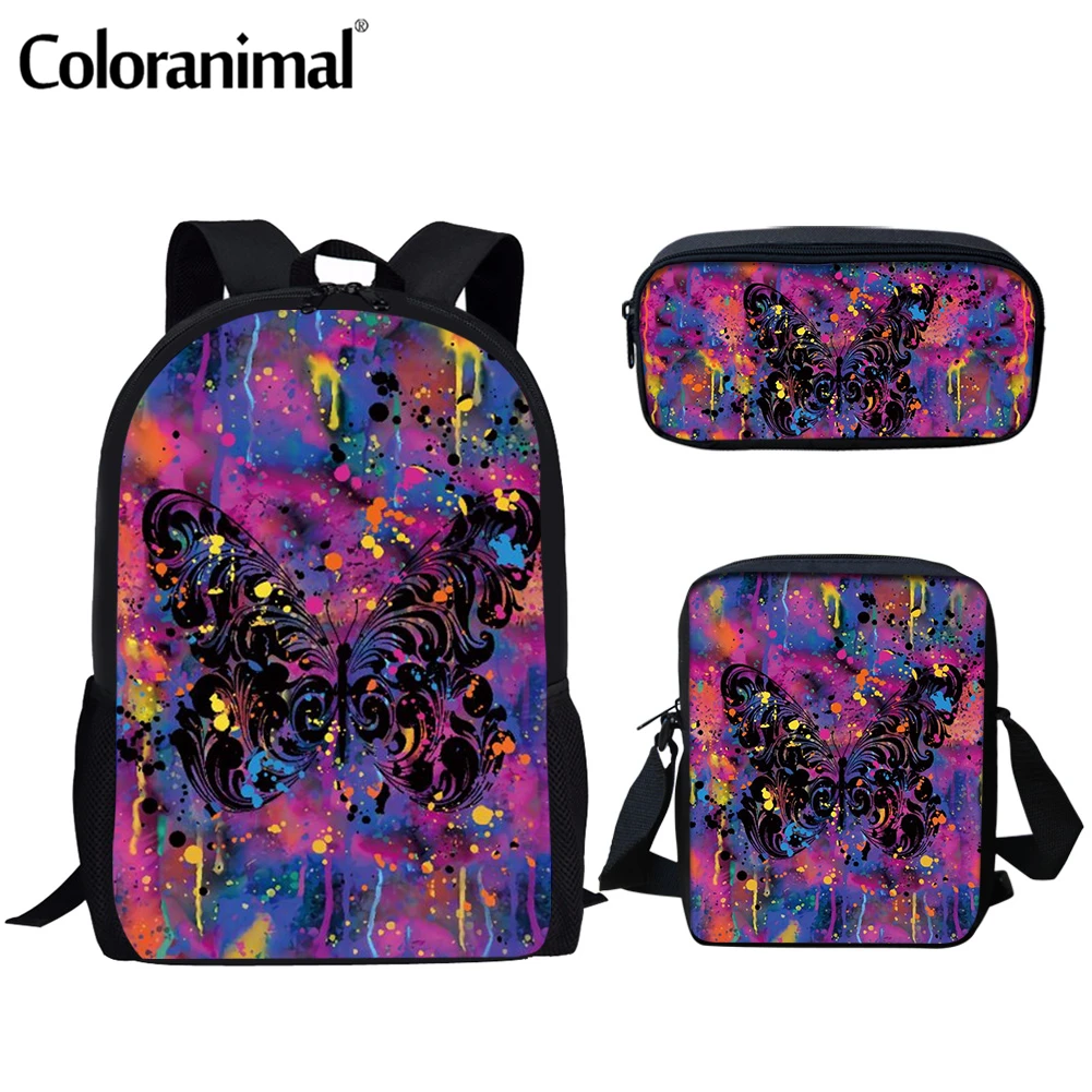 Coloranimal Colorful Art Butterflies Design Print Unisex Backpack Set With Pencil Bag Girls Boys School Bag Large Capacity Bolsa
Coloranimal Colorful Art Butterflies Design Print Unisex Backpack Set With Pencil Bag Girls Boys School Bag Large Capacity Bolsa