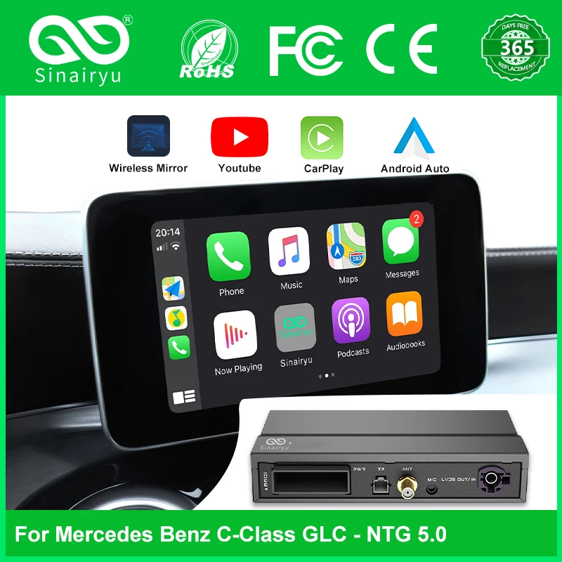 Sinairyu беспроводной декодер Carplay для Mercedes Benz NTG5.0 C GLC CLA GLA Class W205 2015-2018 Поддержка Android Auto Mirrorlink
Sinairyu беспроводной декодер Carplay для Mercedes Benz NTG5.0 C GLC CLA GLA Class W205 2015-2018 Поддержка Android Auto Mirrorlink