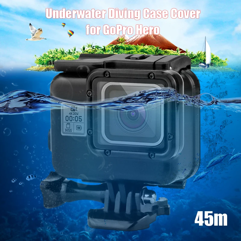 

45M Waterproof Housing Case for GoPro Hero 5 6 7 Black Diving Protective Underwater Dive Cover for Go Pro Filter Bag Accessories