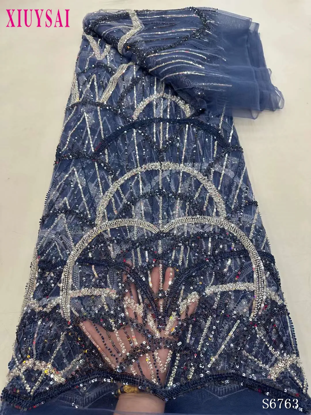 Blue African Sequins Lace Fabric 2023 5 Yards High Quality French Nigerian Groom Lace Fabric For Sewing Dress Wedding Party
Blue African Sequins Lace Fabric 2023 5 Yards High Quality French Nigerian Groom Lace Fabric For Sewing Dress Wedding Party
