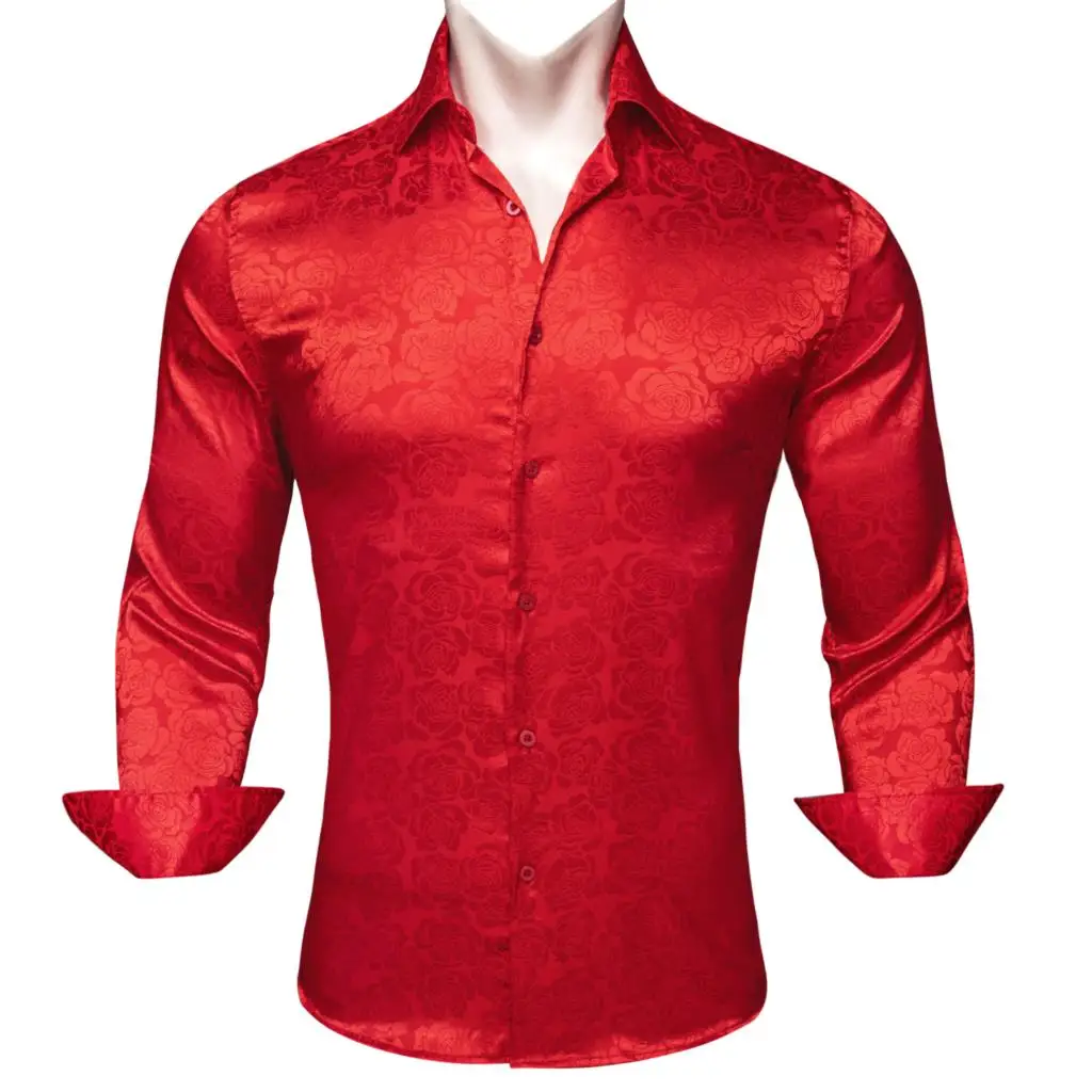 Luxury Shirts for Men Silk Long Sleeve Red Floral Slim Fit Male Blouese Casual Tops Formal Streetwear Breathable Barry Wang
Luxury Shirts for Men Silk Long Sleeve Red Floral Slim Fit Male Blouese Casual Tops Formal Streetwear Breathable Barry Wang