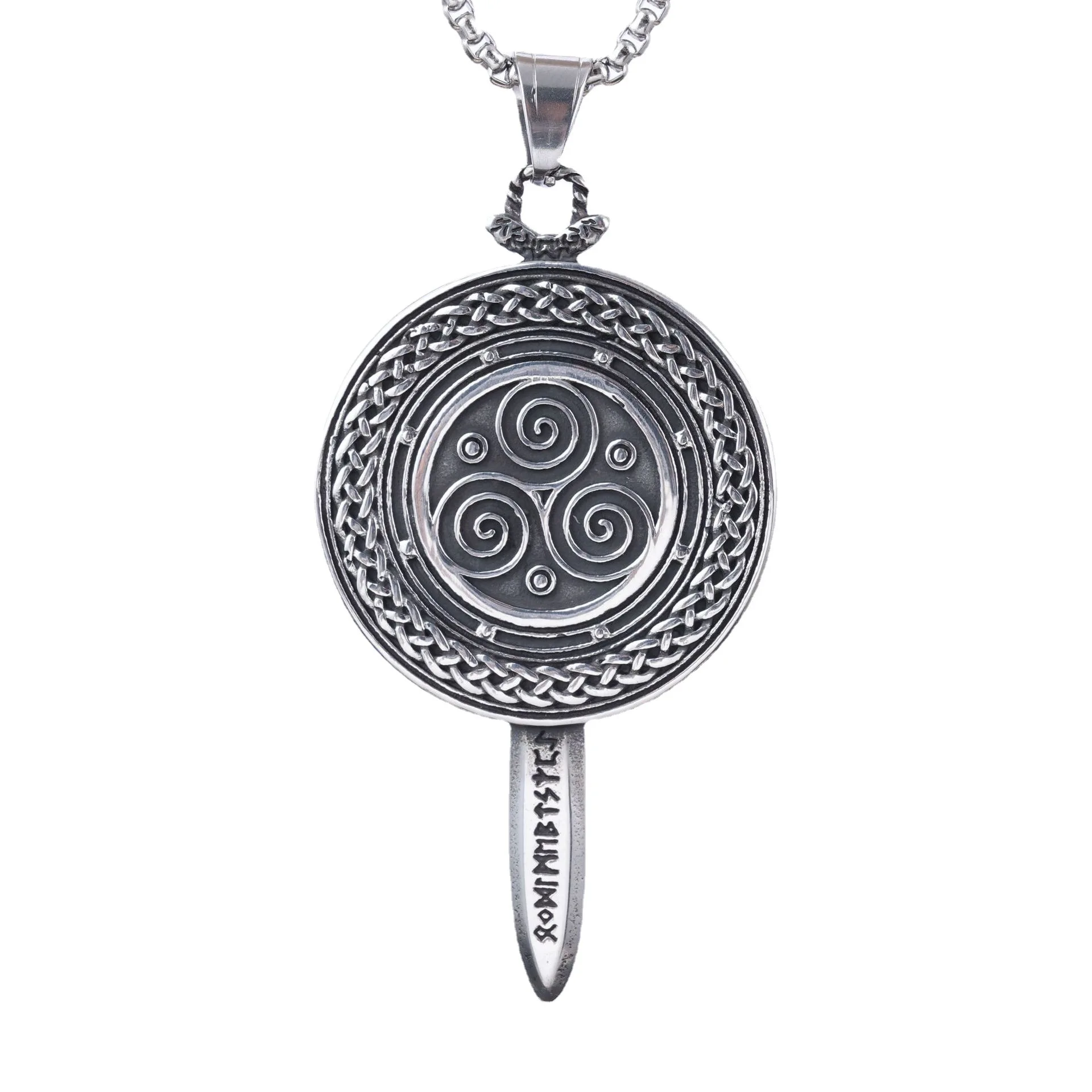 Nordic Myth Retro Stainless Steel Viking Shield And Sword Shaped Pendant Trend Men'S Street Party Gift
Nordic Myth Retro Stainless Steel Viking Shield And Sword Shaped Pendant Trend Men'S Street Party Gift