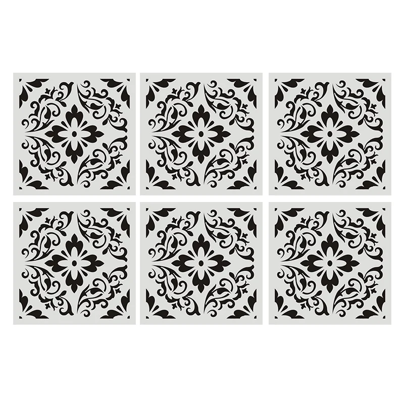 6PCS DIY Painting 30X30cm Vintage Flower Pattern Stencils Template For Tile Wall Floor Furniture Painting Decorative
6PCS DIY Painting 30X30cm Vintage Flower Pattern Stencils Template For Tile Wall Floor Furniture Painting Decorative