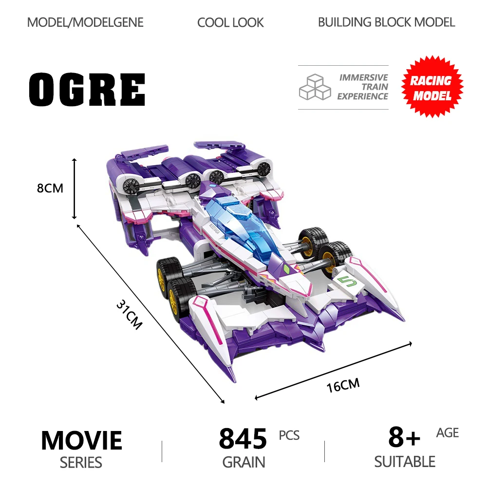 JIESTAR High-tech Racing Car AN-21 OGRE Model Building Blocks Bricks Technical MOC Cartoon GPX F1 Toys For Kids Gifts 92029
JIESTAR High-tech Racing Car AN-21 OGRE Model Building Blocks Bricks Technical MOC Cartoon GPX F1 Toys For Kids Gifts 92029