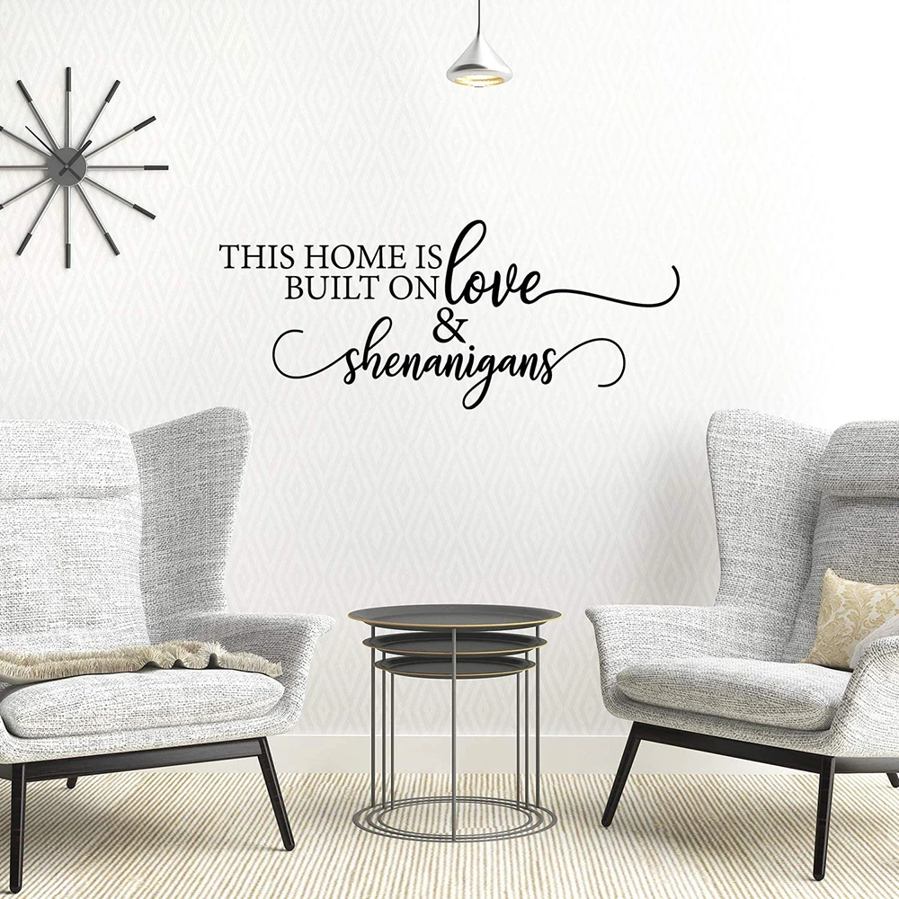 This Home Is Built on Love & Shenanigans Wall Decal Bedroom Living Room Family Love Quote Wall Sticker Vinyl Home Decor
This Home Is Built on Love & Shenanigans Wall Decal Bedroom Living Room Family Love Quote Wall Sticker Vinyl Home Decor