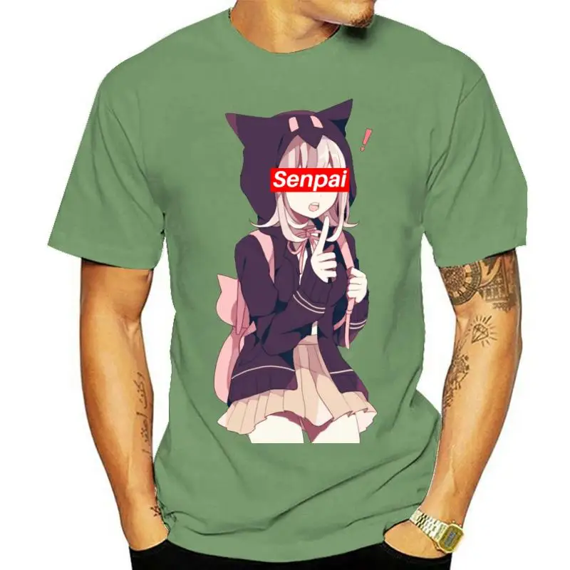 Симпатичная футболка с японским аниме-школьницей - Senpai Notice Me мужская коротким