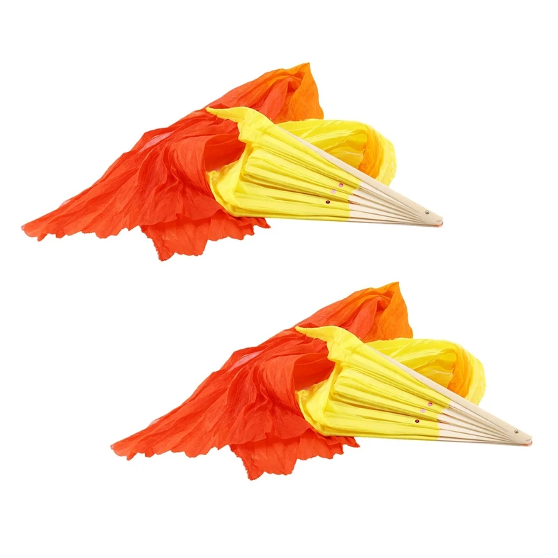 2X Beautiful Silk Three Color Gradient Flame Dance Fan Hand Folding Bamboo Fan Decoration Fan For Ladies Womens Crafts
2X Beautiful Silk Three Color Gradient Flame Dance Fan Hand Folding Bamboo Fan Decoration Fan For Ladies Womens Crafts
