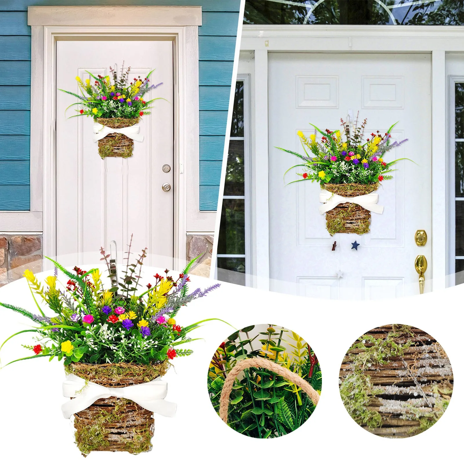Spring Flower Wreath Wreath Wall Hanging Flower Basket Door Decoration Rose Wreath Bucket Large Winter Wreath
Spring Flower Wreath Wreath Wall Hanging Flower Basket Door Decoration Rose Wreath Bucket Large Winter Wreath