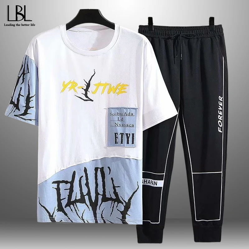 Casual Loose Men's T-shirt Patchwork Shirt Pants Sets Short-sleeved Plus Size Fashion Men's Tee Male Spring Summer Clothes
Casual Loose Men's T-shirt Patchwork Shirt Pants Sets Short-sleeved Plus Size Fashion Men's Tee Male Spring Summer Clothes
