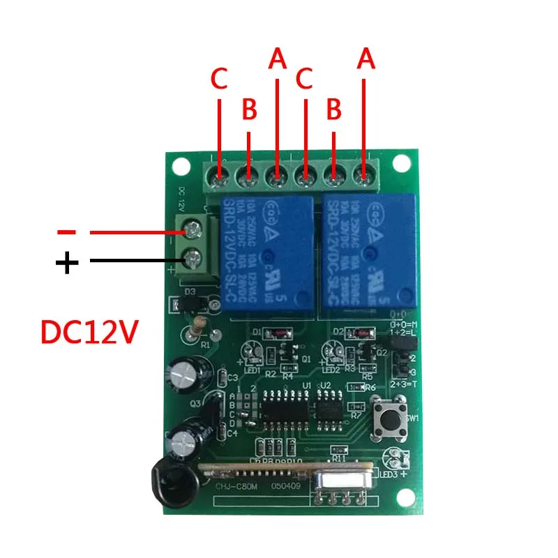 Transmitter Receiver Remote Control Wireless 2 Keys 2CH 433MHz Controllers DC 12V Door Kit Learning code Switch
Transmitter Receiver Remote Control Wireless 2 Keys 2CH 433MHz Controllers DC 12V Door Kit Learning code Switch