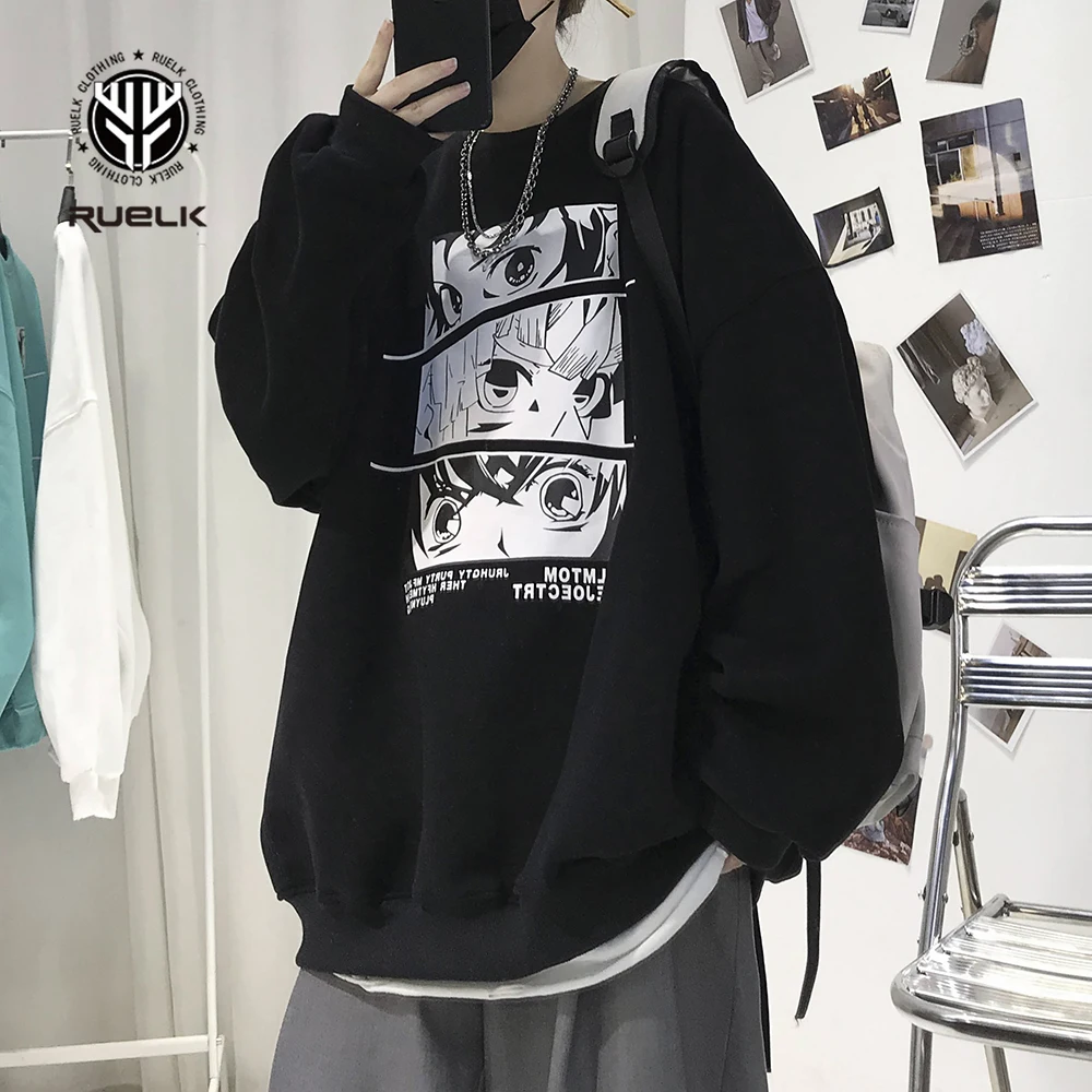 Men Oversized Pullovers Sweatershirt Warm Fleece Casual Sweatshirts Japanese-style Harajuku Cartoon Printed Men Women Pullovers
Men Oversized Pullovers Sweatershirt Warm Fleece Casual Sweatshirts Japanese-style Harajuku Cartoon Printed Men Women Pullovers