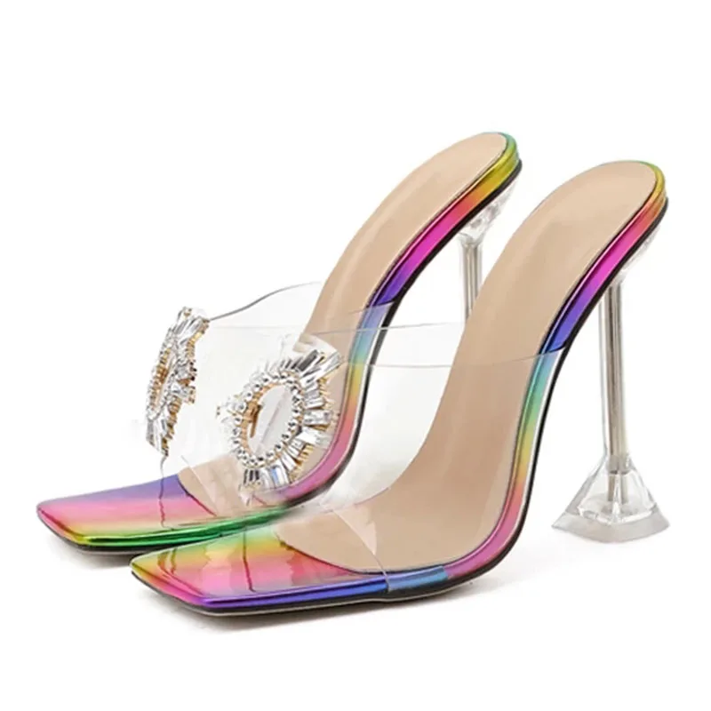 Crystal Sun Flowers Buckle Womens Slippers Summer Women Shoes PVC Transparent Square Toe High Heels Sandals Plus Size Shoes
Crystal Sun Flowers Buckle Womens Slippers Summer Women Shoes PVC Transparent Square Toe High Heels Sandals Plus Size Shoes
