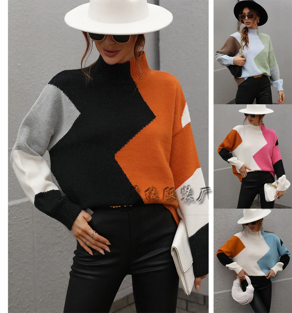 Autumn and Winter 2022 Europe and America Loose New Color Matching Splicing Round Neck Sweater Women Pullover Sweater Women
Autumn and Winter 2022 Europe and America Loose New Color Matching Splicing Round Neck Sweater Women Pullover Sweater Women