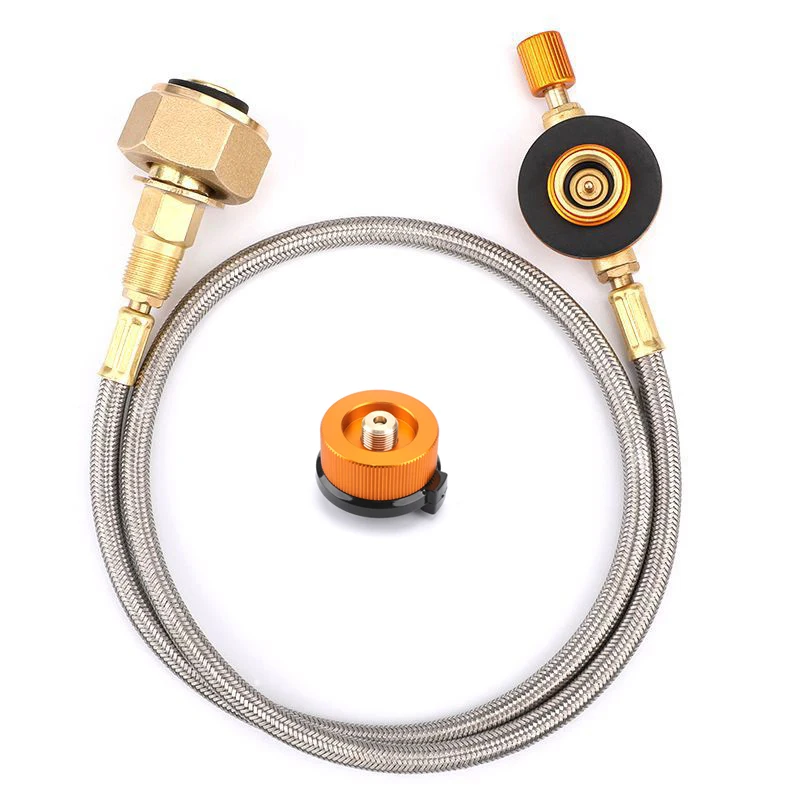 

Outdoor Gas Stove Propane Refill Adapter Tank for RU GE Gas Cylinder Gasoline Canister Burner Converter Connection Head Pipe