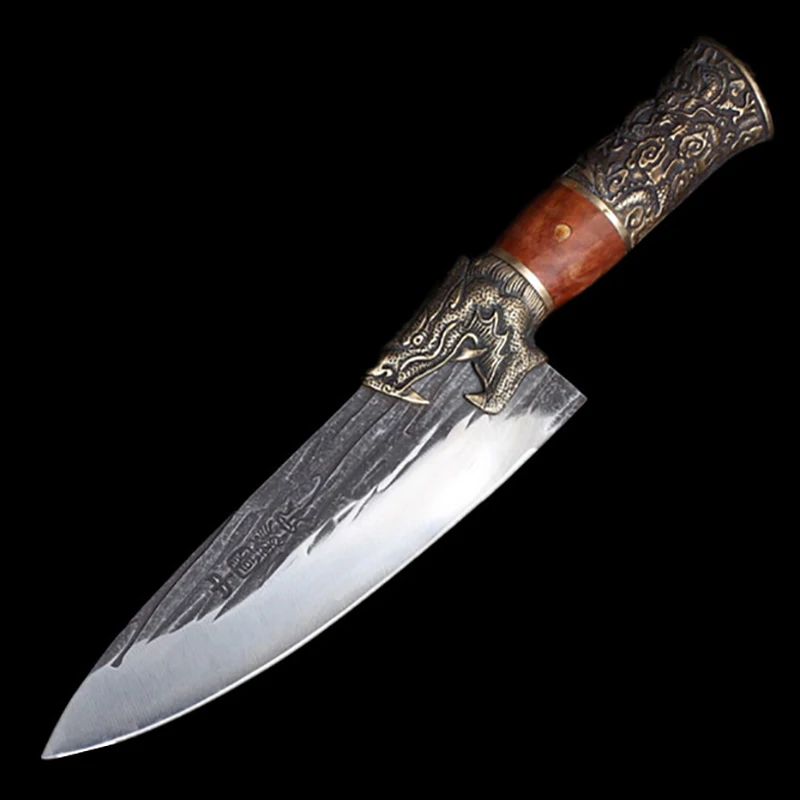 Longquan Kitchen Knives Copper Decor Handle 8 Inch Sharp Chef Cleaver Slicing Utility Boning BBQ Handmade Knife Cooking Tools
Longquan Kitchen Knives Copper Decor Handle 8 Inch Sharp Chef Cleaver Slicing Utility Boning BBQ Handmade Knife Cooking Tools