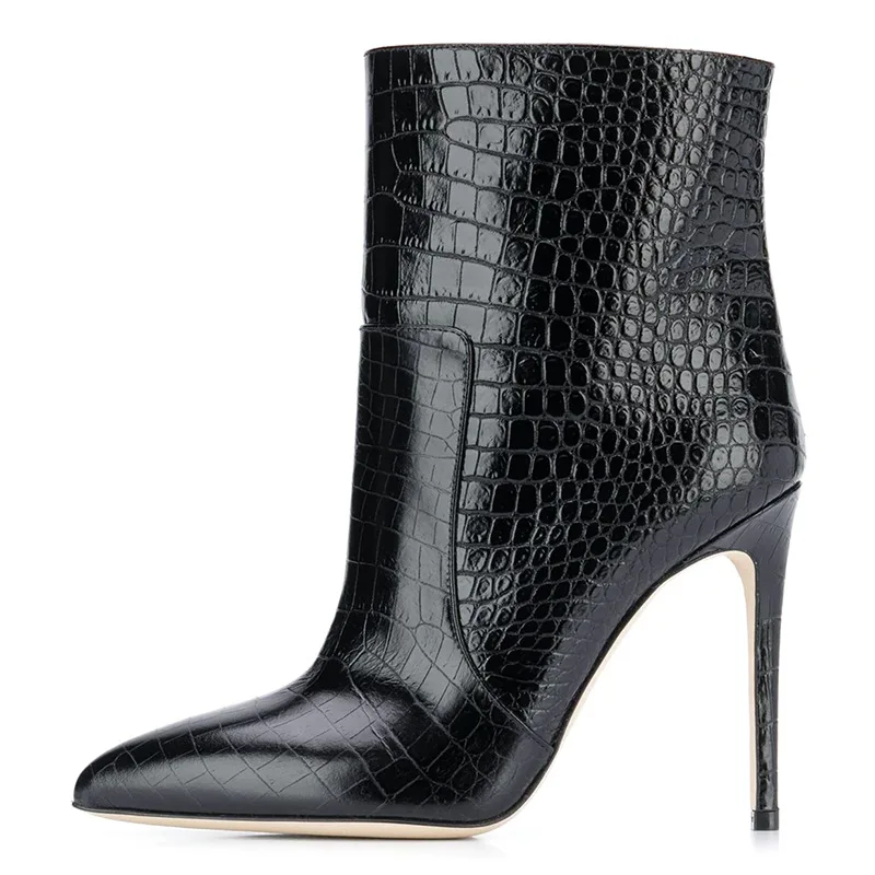 High Heel Short Boots Stiletto Shoes For Women Crocodile Print Zapatos Mujer Botas Leather Panel Ankle Boots Pointed Toe Botines
High Heel Short Boots Stiletto Shoes For Women Crocodile Print Zapatos Mujer Botas Leather Panel Ankle Boots Pointed Toe Botines