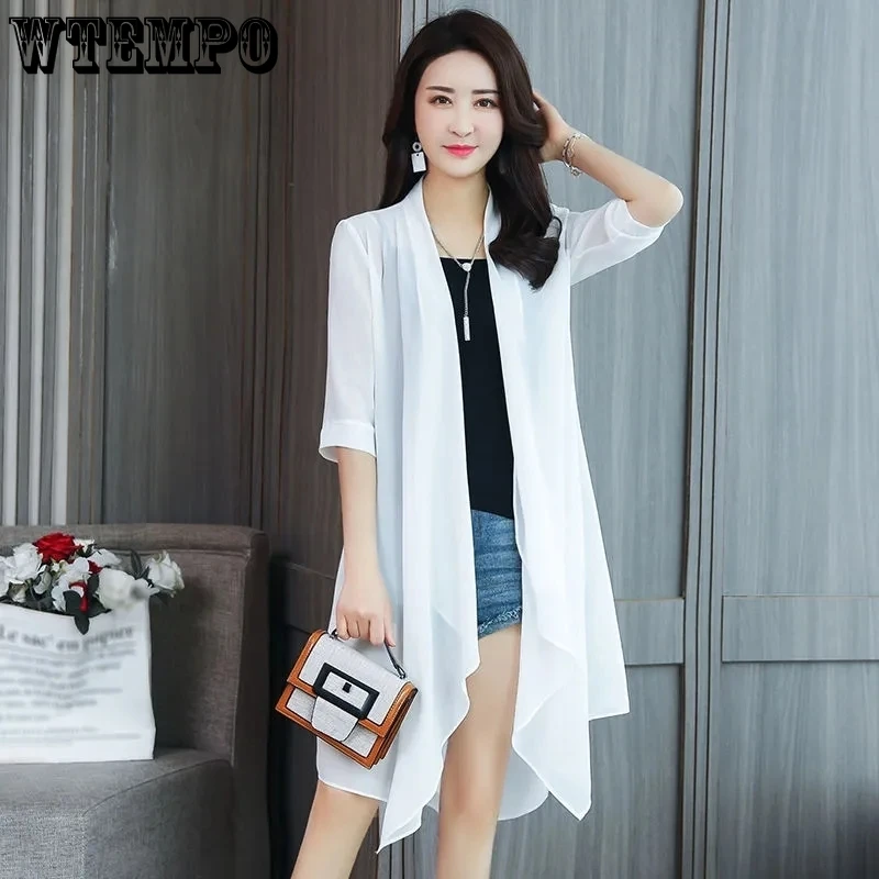 Womens Tops Shirt Blouse Chiffon Mid-length V-Neck Women-blouses White Blouse Women Lightweight
Womens Tops Shirt Blouse Chiffon Mid-length V-Neck Women-blouses White Blouse Women Lightweight
