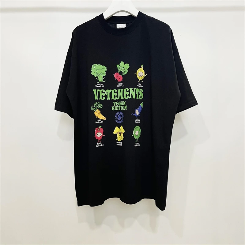 

Мужская/Женская футболка оверсайз 2023ss, футболка с мультяшным принтом овощей в масштабе 1:1, топы с коротким рукавом, футболки