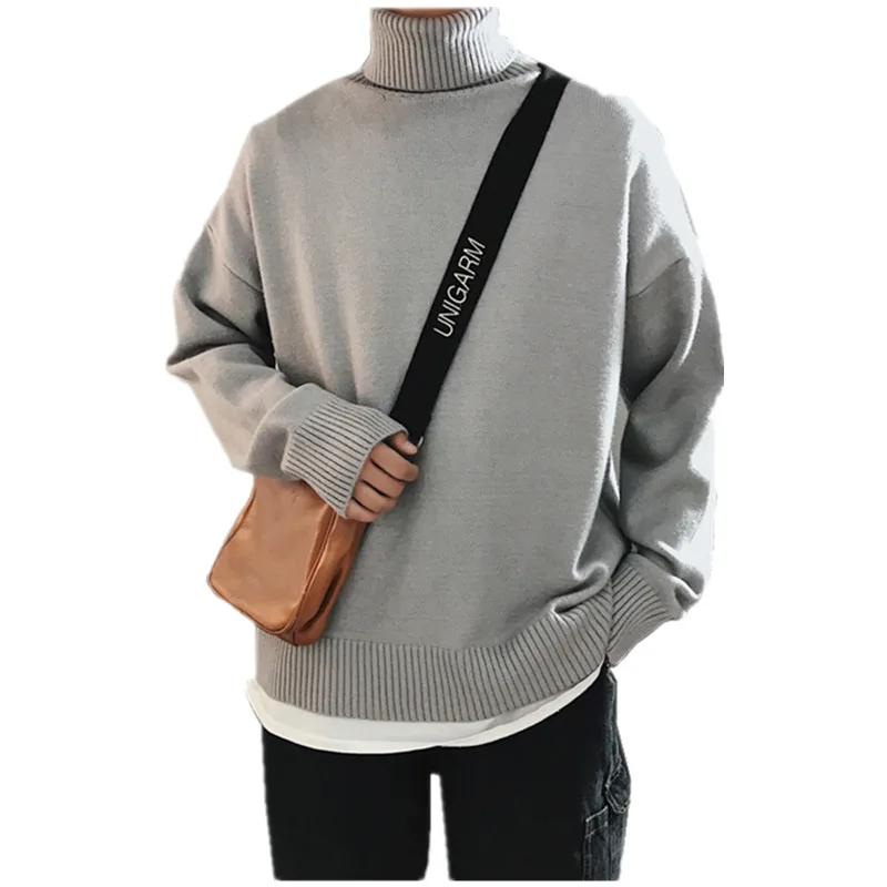 High Collar Sweater Mens Loose Cotton turtleneck thick Pullover Sweater Korean 2021 winter new black bottoming sweater
High Collar Sweater Mens Loose Cotton turtleneck thick Pullover Sweater Korean 2021 winter new black bottoming sweater