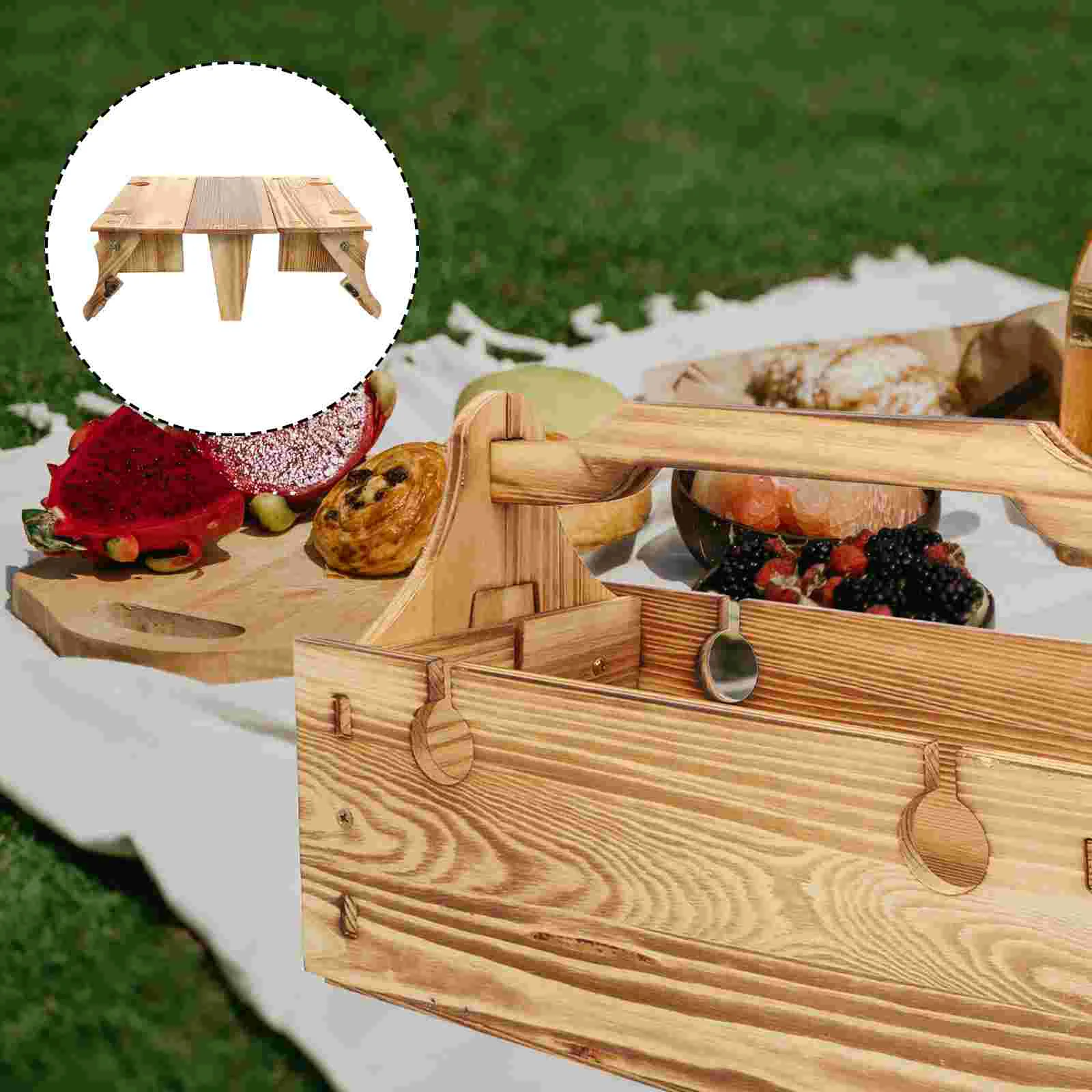 Dinning Table Basket Wooden Picnic Desk Outdoor Camping Accessory Dinner Portable Equipment
Dinning Table Basket Wooden Picnic Desk Outdoor Camping Accessory Dinner Portable Equipment