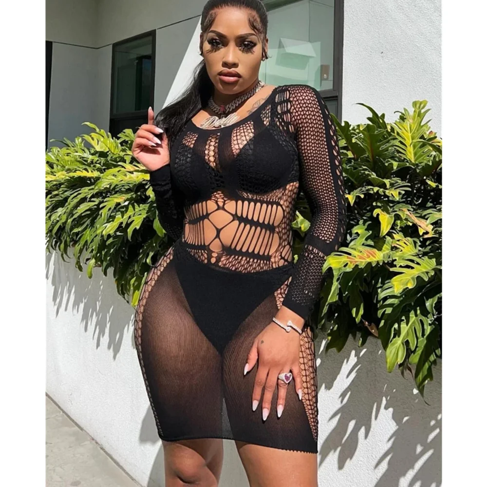 Black Bodycon Dress Women Halter Sexy Hollow Out Long Sleeve Mini Dresses Hot High Elasticity Beach Party Cut Out Club Dress
Black Bodycon Dress Women Halter Sexy Hollow Out Long Sleeve Mini Dresses Hot High Elasticity Beach Party Cut Out Club Dress