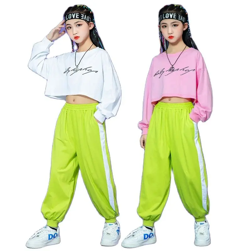 Girls Clothes Jazz Dance Sets Leak Navel Long Sleeve Top + Pants 2pcs Teens Fashion Catwalk Hip-Hop Street Dance Costumes 4-14 Y
Girls Clothes Jazz Dance Sets Leak Navel Long Sleeve Top + Pants 2pcs Teens Fashion Catwalk Hip-Hop Street Dance Costumes 4-14 Y