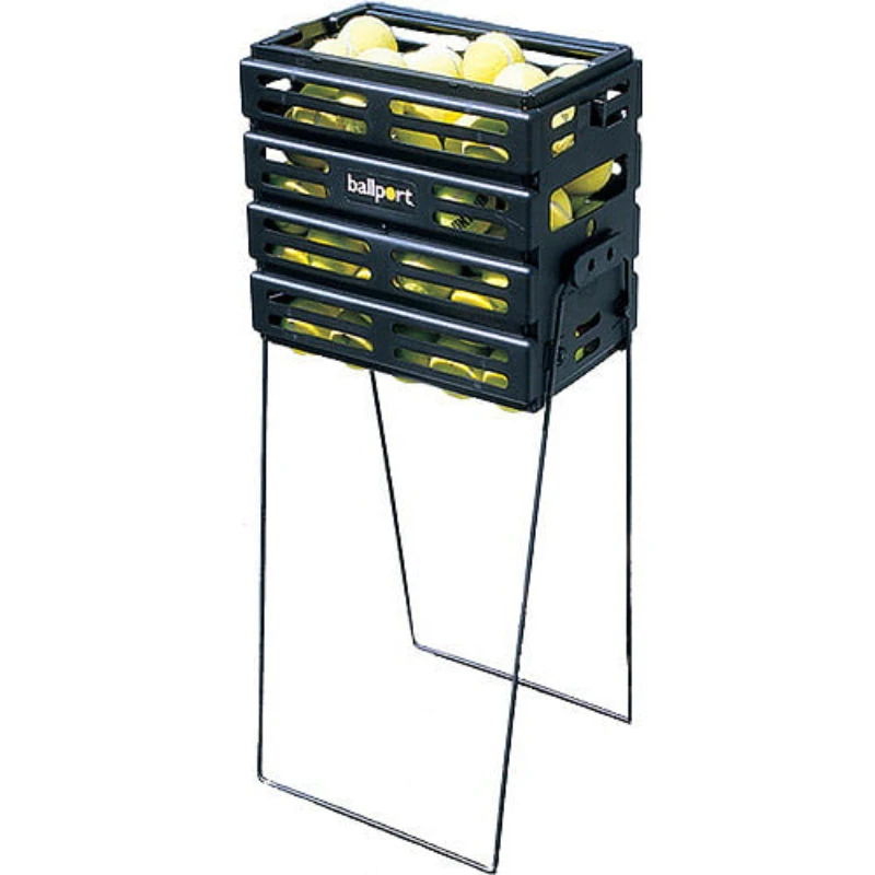 Ball Port - Tennis Ball Pickup Basket, 80 Ball Capacity, Black Color with Locking Legs and Top.
Ball Port - Tennis Ball Pickup Basket, 80 Ball Capacity, Black Color with Locking Legs and Top.