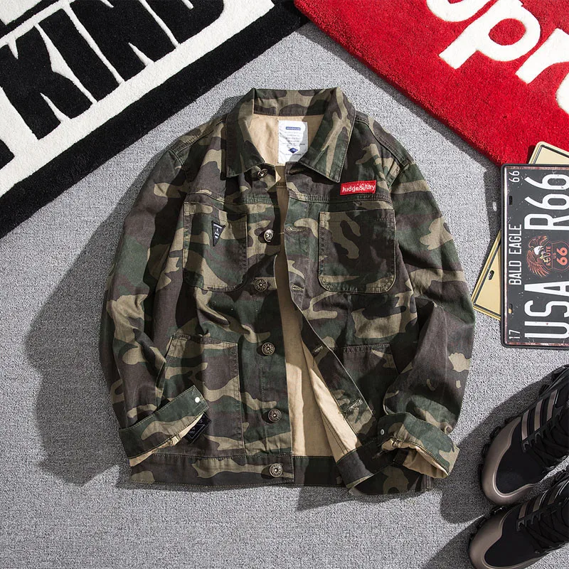Spring And Autumn 2022 New Camouflage Denim Jacket Men's Original Retro Japanese Workwear Jacket Men's All-match Denim Jacket
Spring And Autumn 2022 New Camouflage Denim Jacket Men's Original Retro Japanese Workwear Jacket Men's All-match Denim Jacket