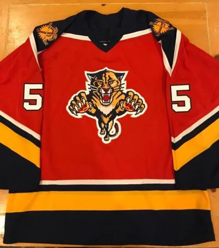 

Florida 1995-1996 #55 Ed Jovanovski Panthers Hockey Jersey Embroidery Stitched Customize any number and name Jerseys