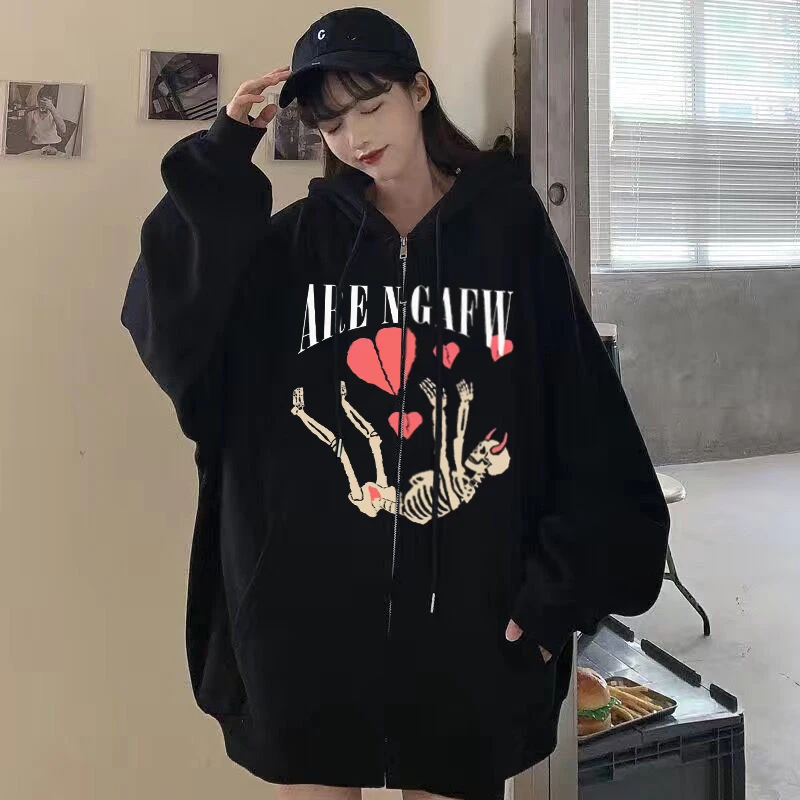 Harajuku Zipper Hoodie Gothic Hip-hop Skull Love Print Dark Vintage Streetwear Y2k Fashion Casual Aesthetic Sweatshirt Kawaii
Harajuku Zipper Hoodie Gothic Hip-hop Skull Love Print Dark Vintage Streetwear Y2k Fashion Casual Aesthetic Sweatshirt Kawaii
