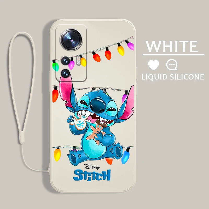 

Stitch Disney Cute For Xiaomi Mi 13 12T 11i 11X 10S 10 Pro Lite Ultra 5G Liquid Rope Silicone Phone Case