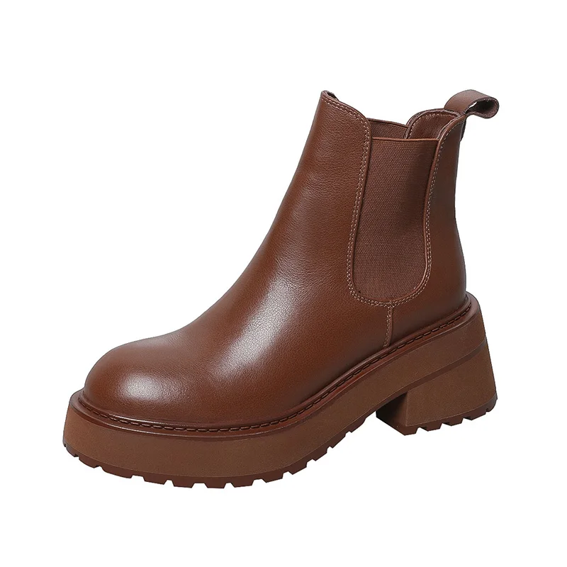 Genuine Leather Women Chelsea Boots New 2023 Autumn Winter Ankle Boots Ladies Black Brown Beige Platform High Heeled Short Boot
Genuine Leather Women Chelsea Boots New 2023 Autumn Winter Ankle Boots Ladies Black Brown Beige Platform High Heeled Short Boot