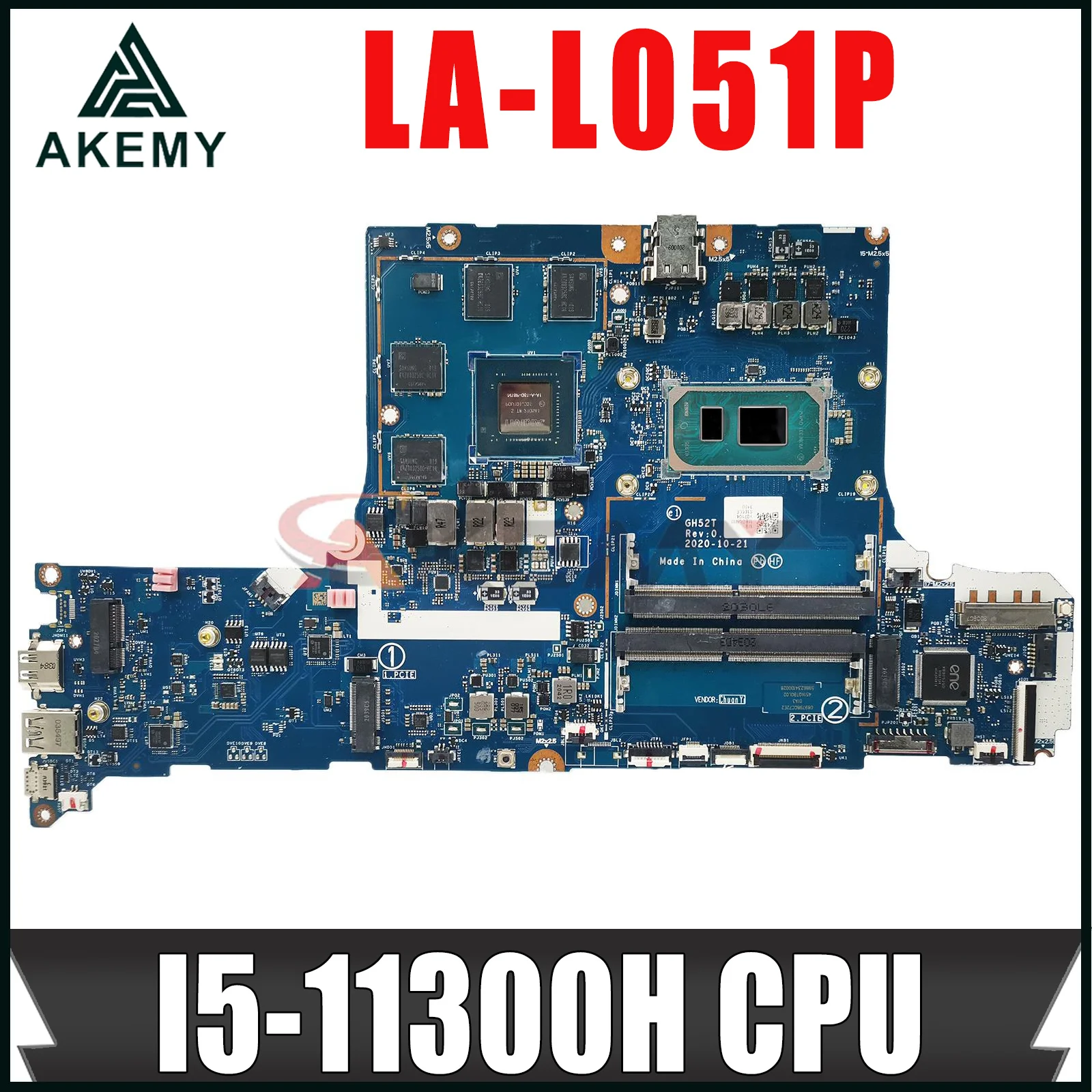 GH52T LA-L051P Mainboard for Acer Nitro 5 AN515-56 Laptop Motherboard CPU:I5-11300H SRKH6 GPU:N18P-G61-A-A1 4G NBQBZ1101 Test OK
GH52T LA-L051P Mainboard for Acer Nitro 5 AN515-56 Laptop Motherboard CPU:I5-11300H SRKH6 GPU:N18P-G61-A-A1 4G NBQBZ1101 Test OK
