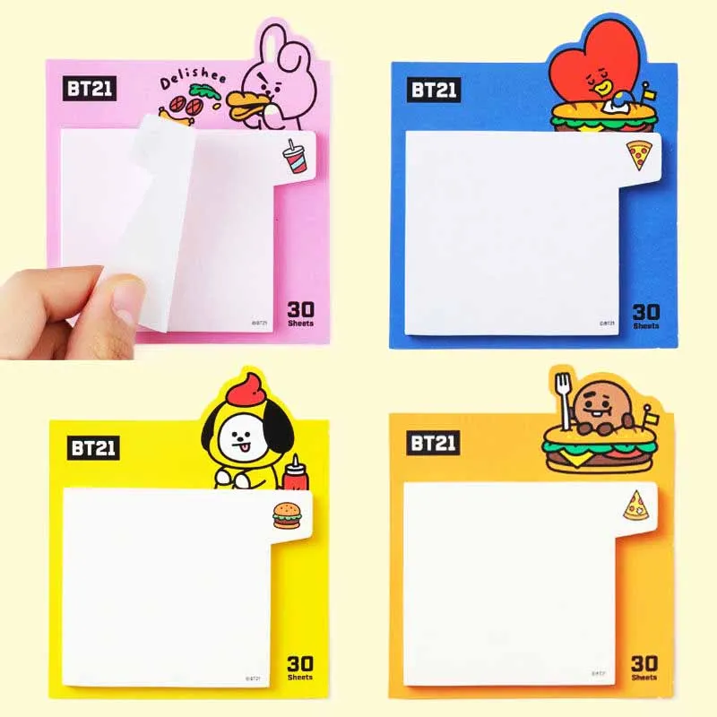 

Bt21 Sticky Notes Kawaii Students Stationery Anime Rj Tata Chimmy Koya Cooky Cute Office Sign Diy Material Bts Fans Gifts Girls