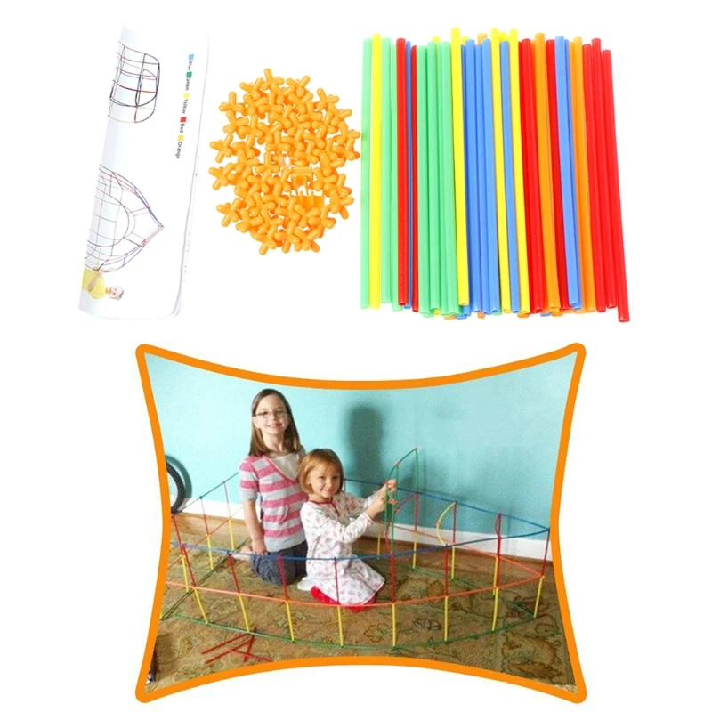 100Pcs Colorful Plastic Straw Assembled Building Blocks Children Educational Toy
100Pcs Colorful Plastic Straw Assembled Building Blocks Children Educational Toy