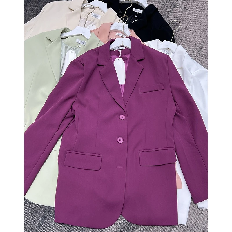 Korean Chic Spring Lapel Suit Jacket Women 2022 Long Sleeve Single-breasted Elegant Coat Loose Office Lady Blazer Femme Vintage
Korean Chic Spring Lapel Suit Jacket Women 2022 Long Sleeve Single-breasted Elegant Coat Loose Office Lady Blazer Femme Vintage